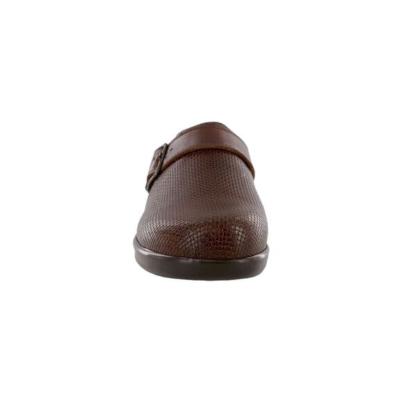 SAS Leather Clog Slip-On Loafer – Size 6.5 WW, Woven Brown, Comfort & Support - Picture 3 of 7
